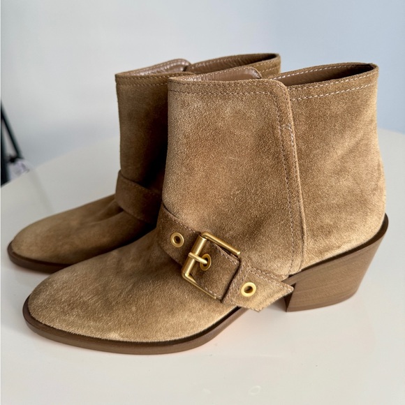 Gianvito Rossi Shoes - Gianvito Rossi *NEW* Suede Buckle Leather Booties- Size 36.5/ US 6.5